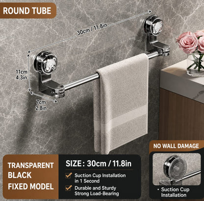 Adjustable Suction Cup Towel Bar, No-Drill Stainless Steel Towel Rack, Extendable 30–130 cm, Heavy-Duty Wall-Mounted Towel Holder for Bathroom & Kitchen