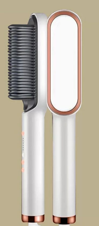 New 2 In 1 Hair Straightener Hot Comb Negative Ion Curling Tong Dual-purpose Electric Hair Brush