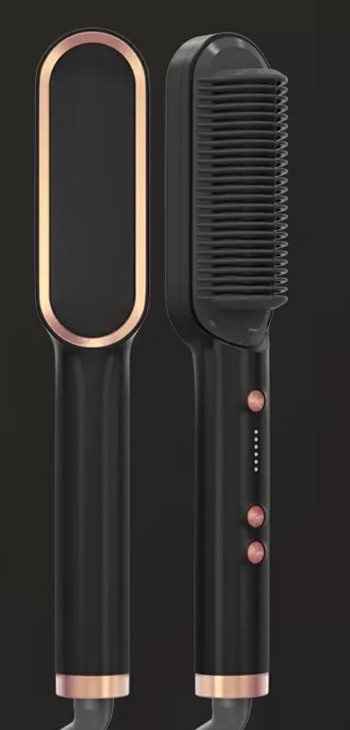 New 2 In 1 Hair Straightener Hot Comb Negative Ion Curling Tong Dual-purpose Electric Hair Brush